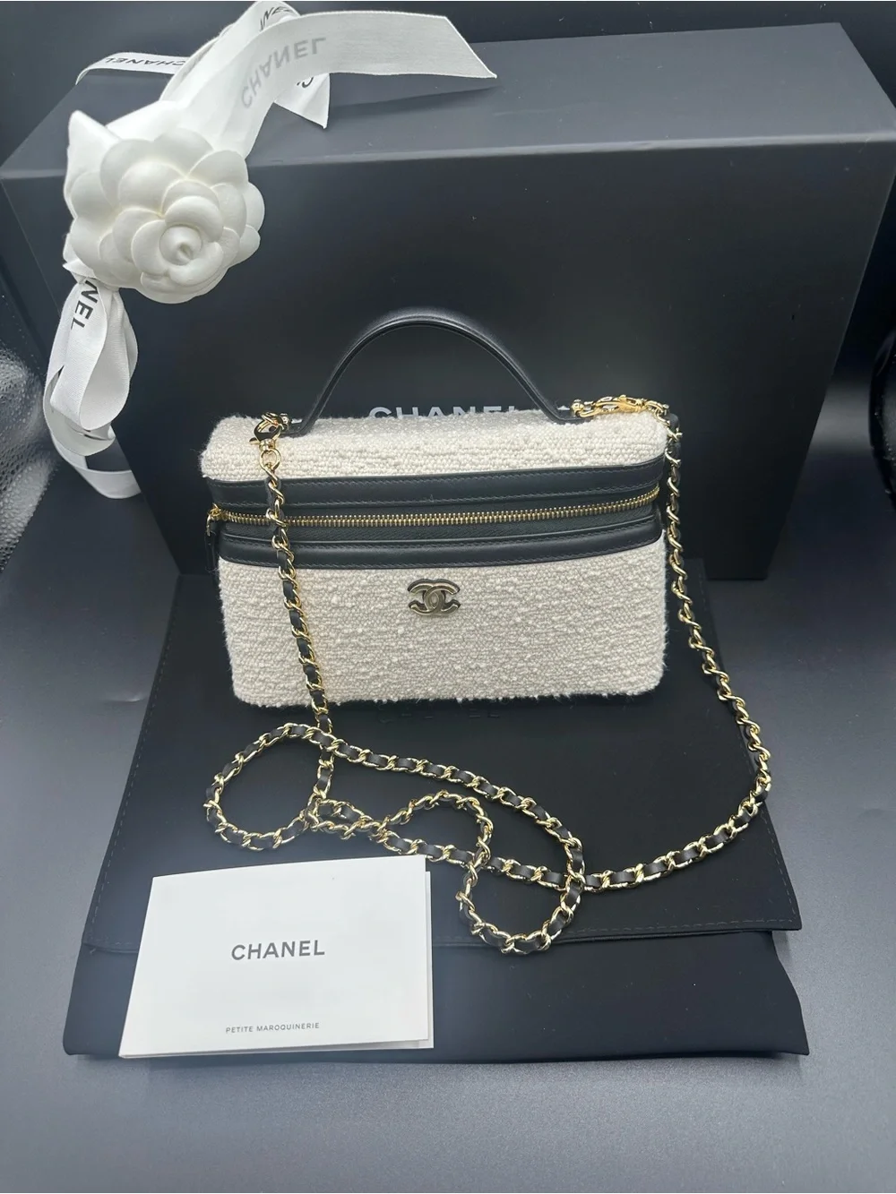 Chanel coco beach slim vanity tweed ecru - Picture 2 of 10